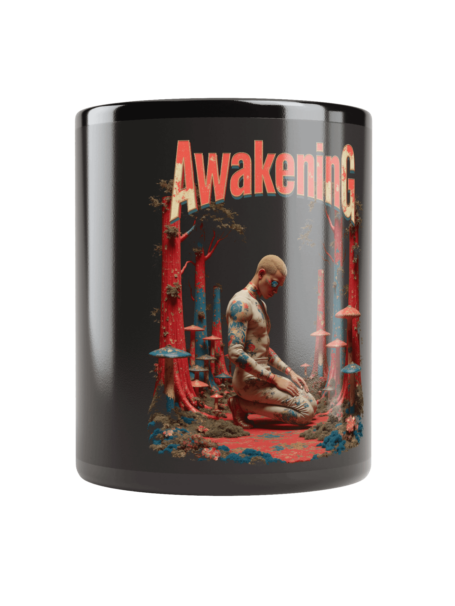 Spiritual Awakening Mystical Mushroom Grove Black Glossy Mug product image (5)