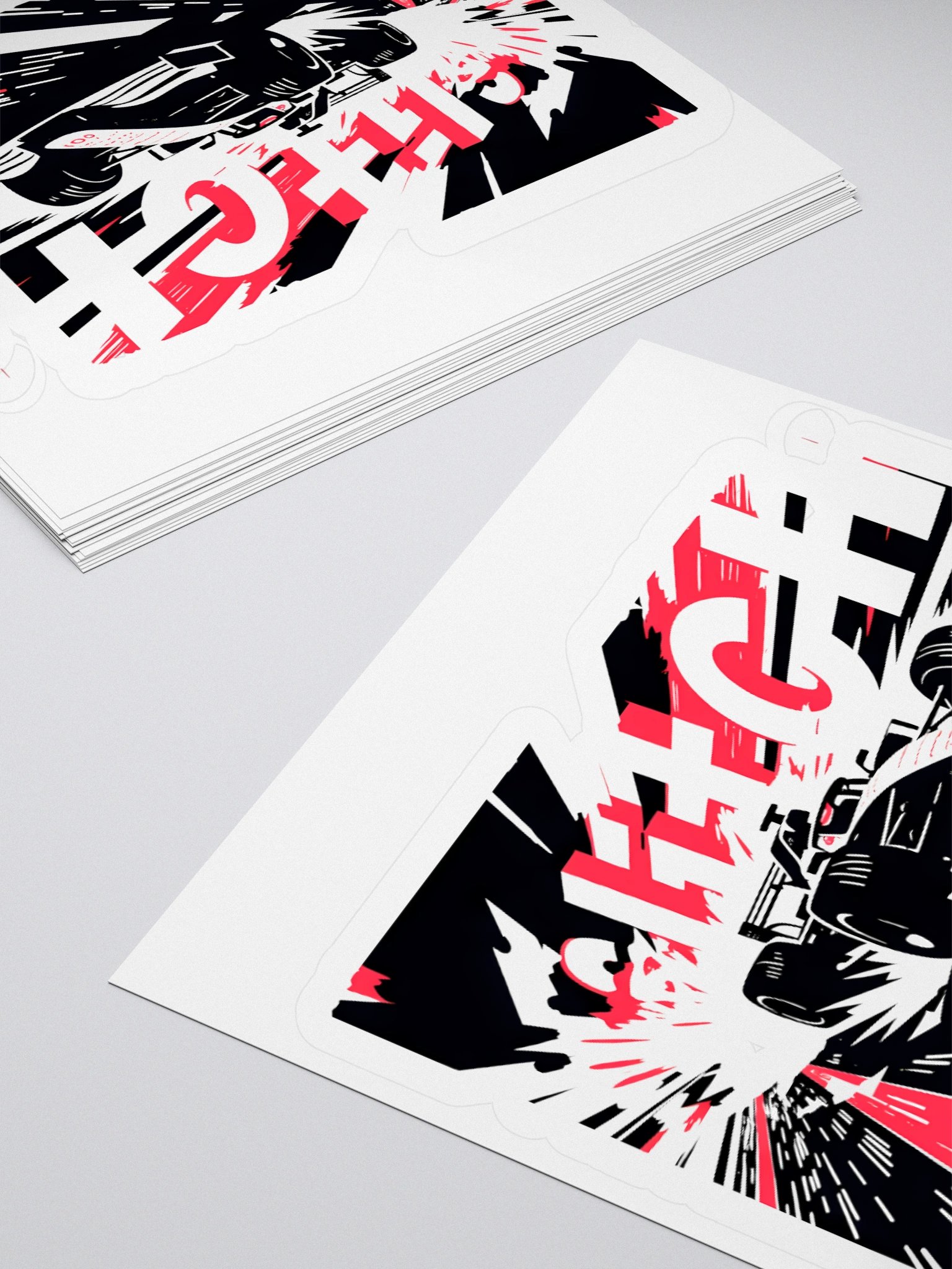 High-Voltage Racing | Glitch-Inspired Art Sticker product image (10)