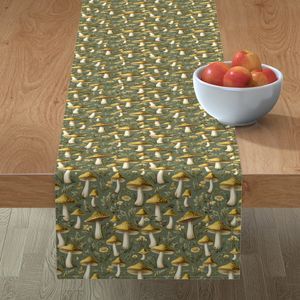 Seamless Pattern - Golden Mushrooms on Light Green product image (8)