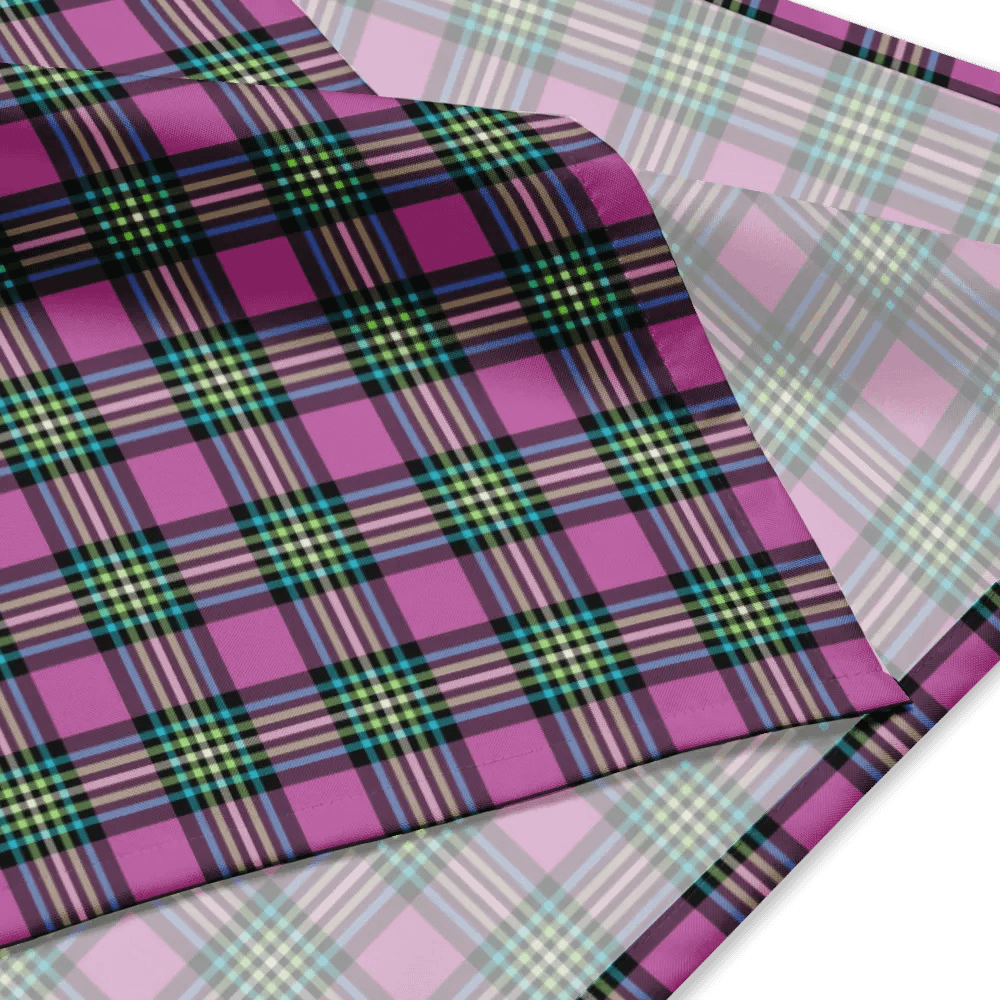 Purple and Turquoise Plaid Bandana product image (2)