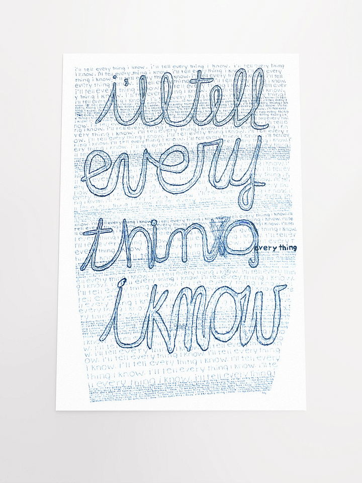 I'll Tell Everything Poster product image (2)