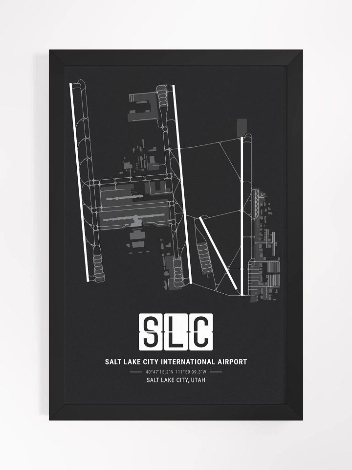 Framed Airport SLC Premium Map On Matt Paper product image (1)
