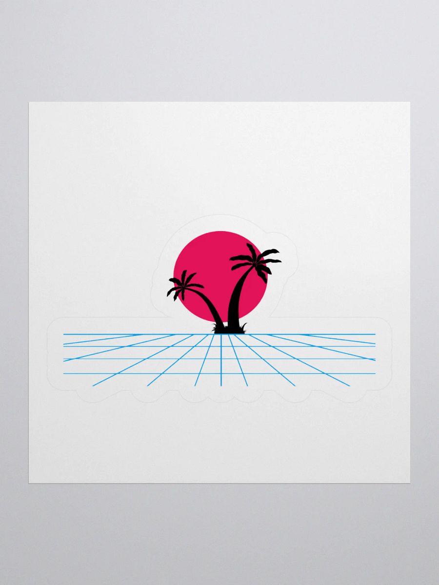 Retro Sun and Palm Trees Kiss Cut Stickers product image (1)