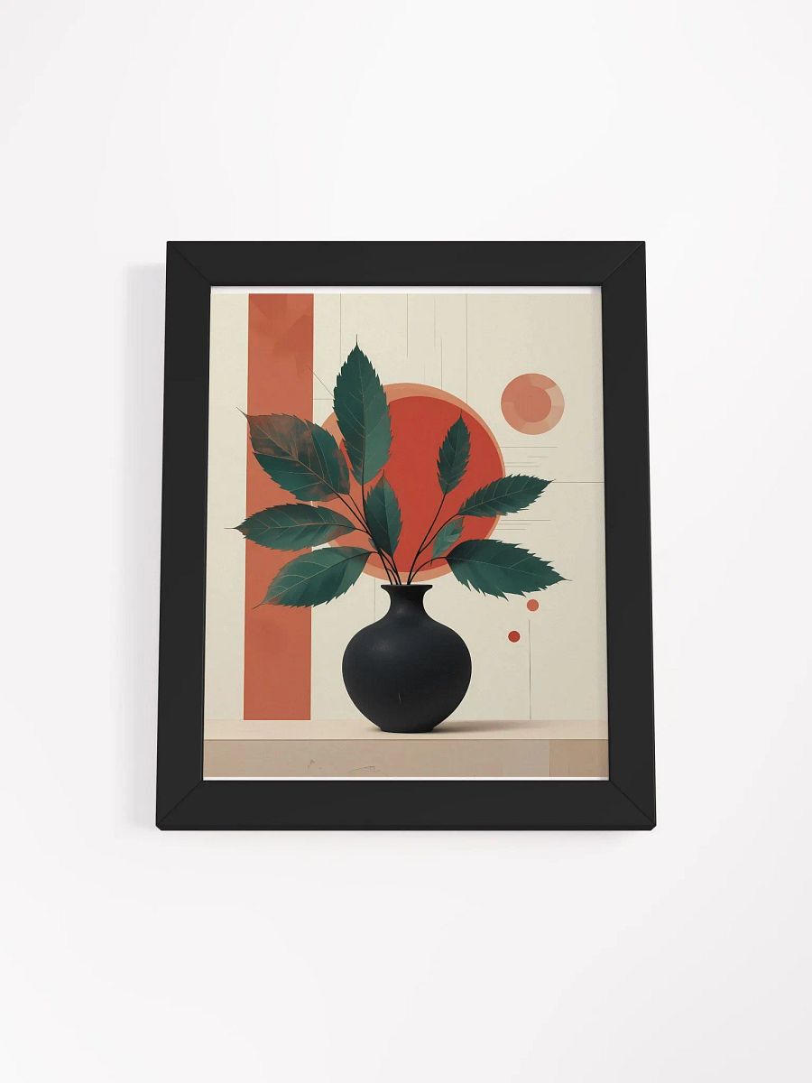 "Minimalist Geometric Floral Art: Vibrant Abstract Composition with Bold Red Accents" product image (5)