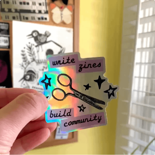 Write Zines, Build Community sticker product image (2)