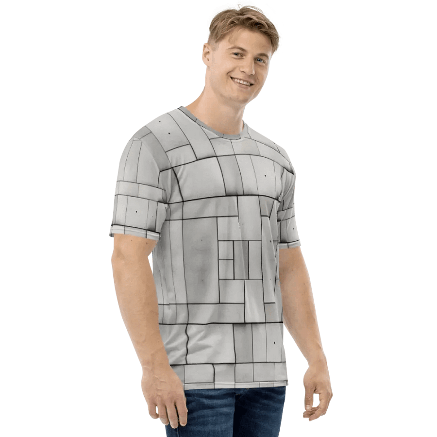 Minimalist Concrete Grid Tee - Urban Texture Art product image (4)