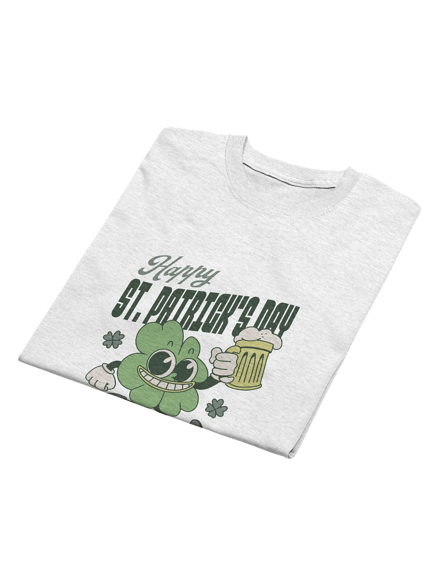 Happy St. Patrick’s Day T-Shirt | Retro Cartoon Clover Beer Drinking Shirt product image (4)