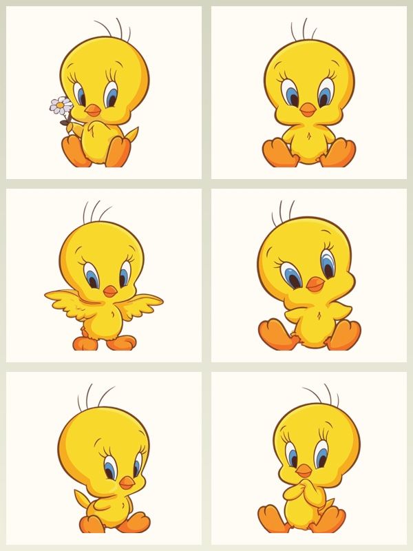 PACK OF 6 TWEETY CARTOON ART product image (6)