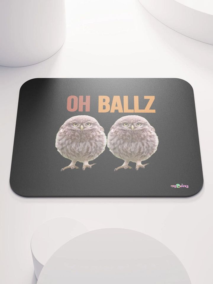 Oh Ballz Classic Mouse Pad (Black) product image (2)
