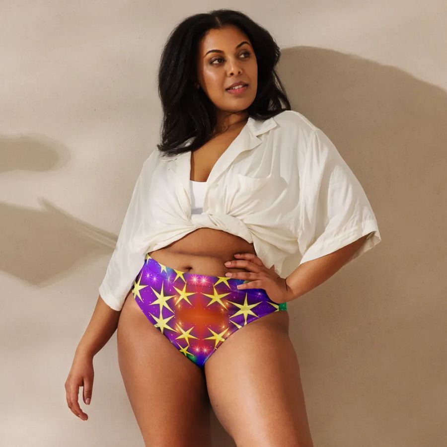 Shine Bright in Our Eco-Friendly Star Print String Bikini Top product image (7)