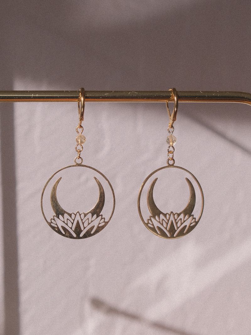 Lotus moon - Citrine earrings