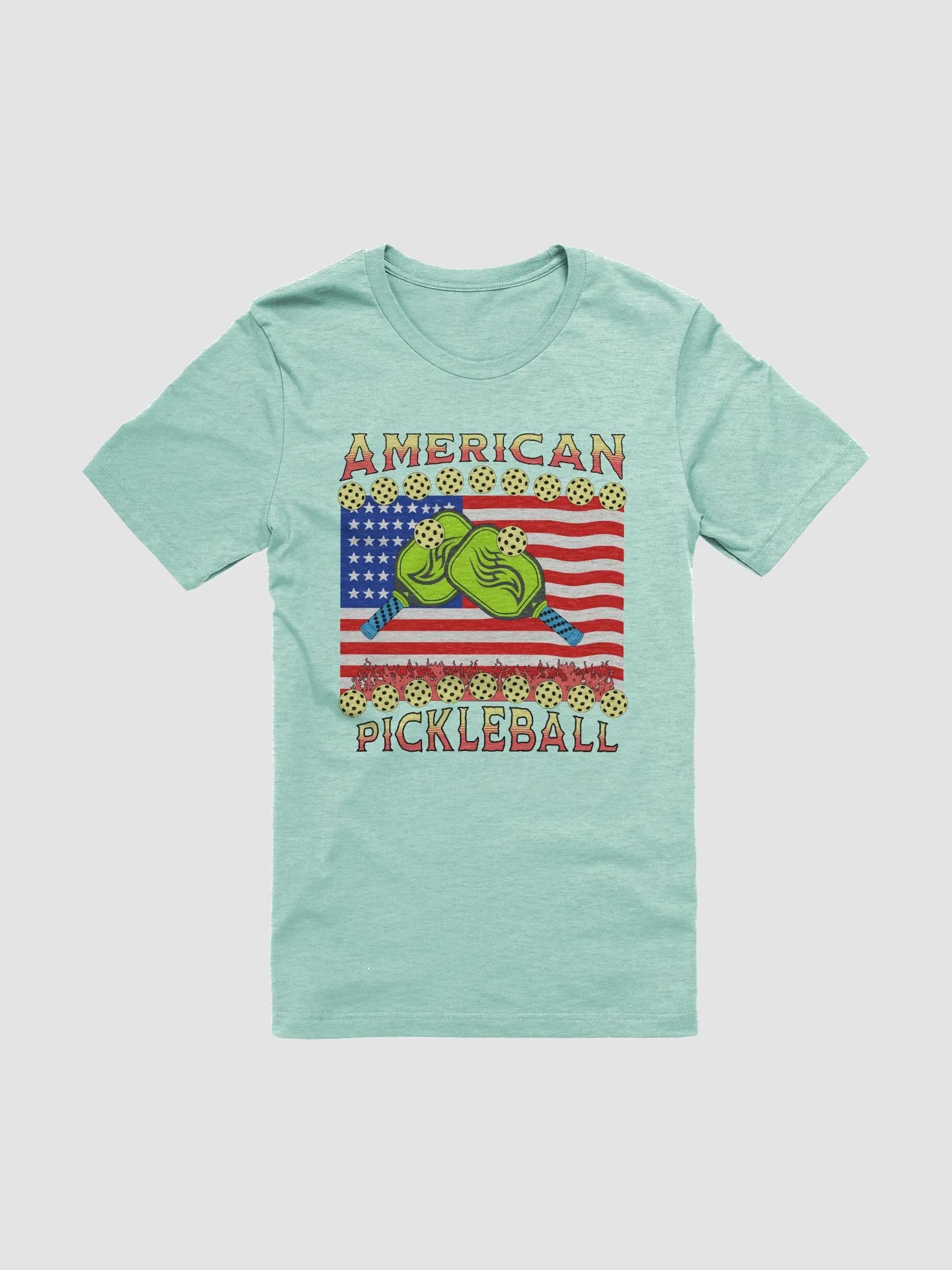 American Pickleball Patriotic Flames Tee product image (1)