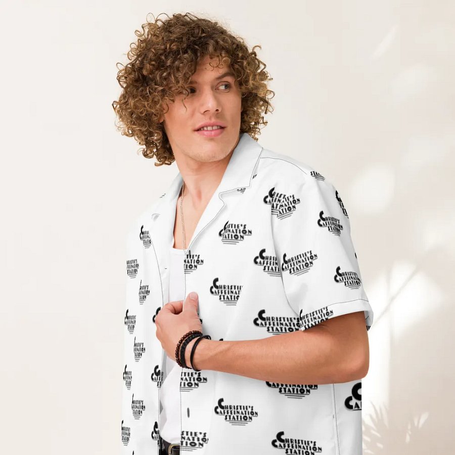 Black Text Logo Hawaiian Shirt - Unique Pattern Design product image (7)