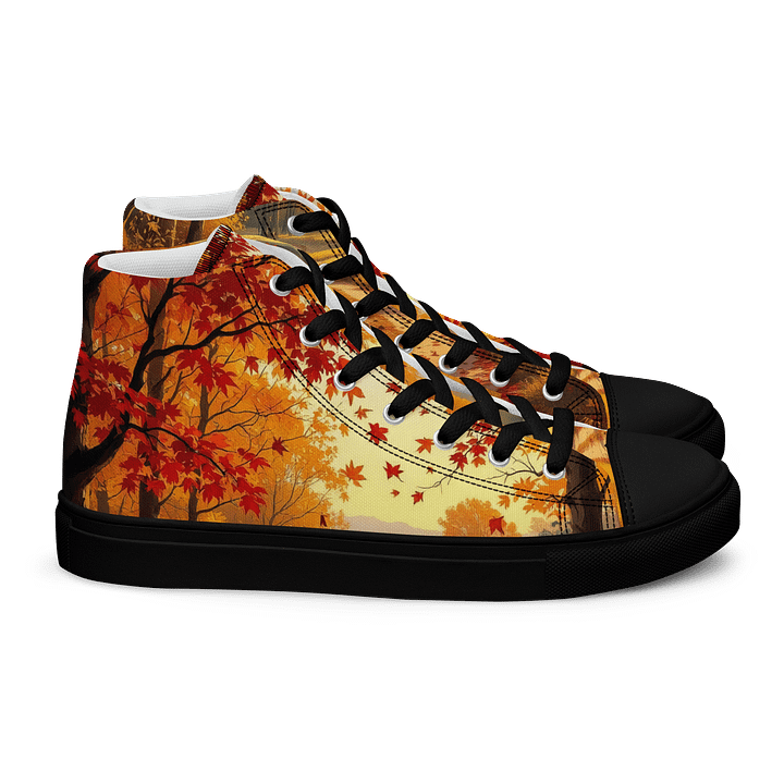 Autumnal Serenity Men's High Top Canvas Shoes product image (2)