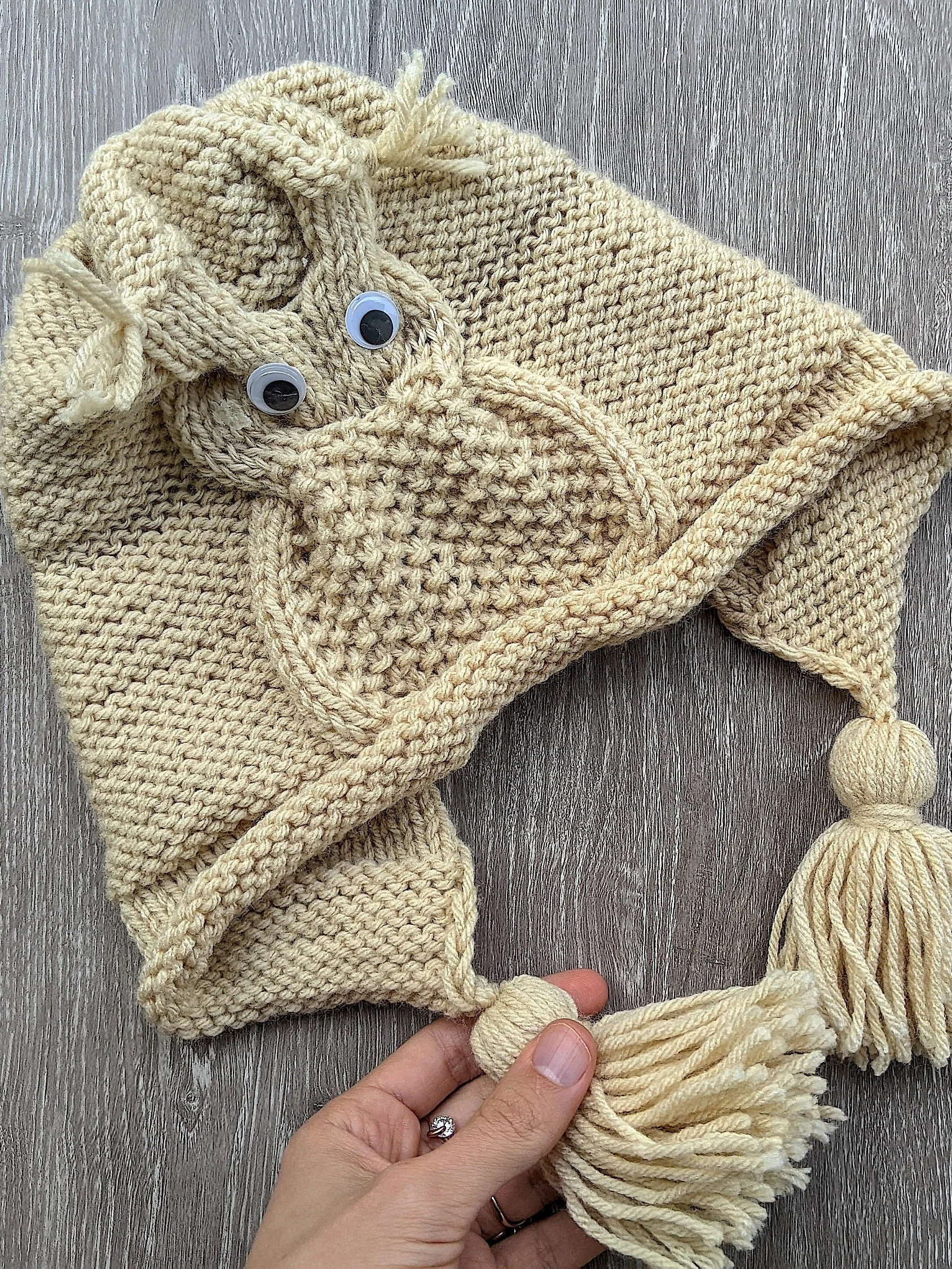 Knit Owl Hat Pattern (Toddler Size) product image (1)