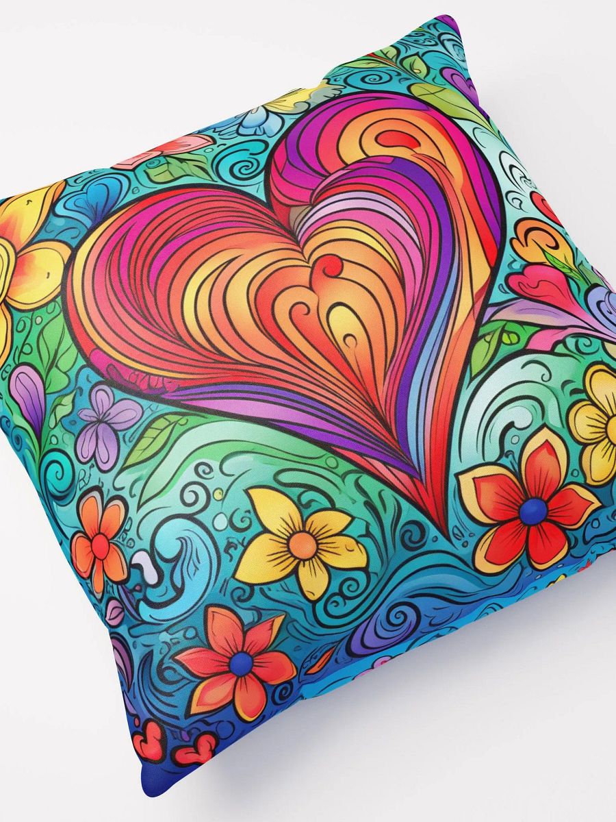 Rainbow of Colors Heart Pillow - Reversable product image (3)