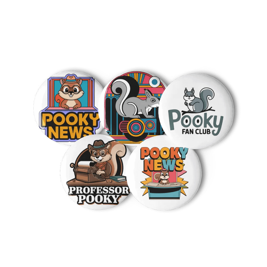 Original Pooky Artwork Buttons: Set of Five -s product image (3)