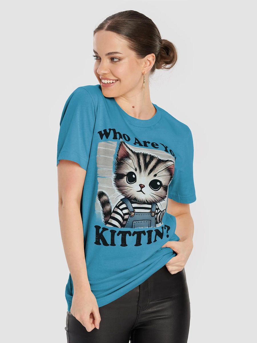 "Who Are You Kittin?" Funny Cat with Knife T-Shirt – Cute & Creepy Design product image (8)