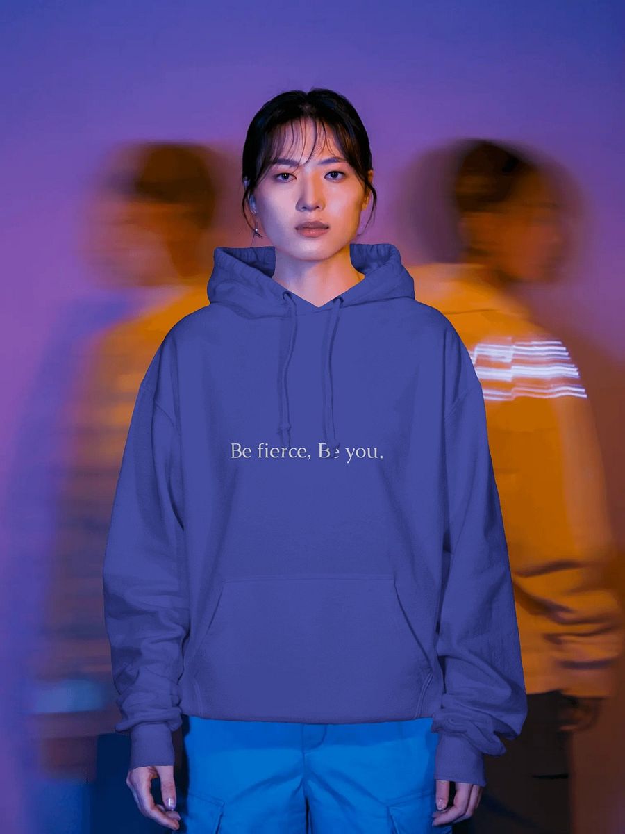 "Be Fierce" Statement Hoodie - Royal Blue product image (2)