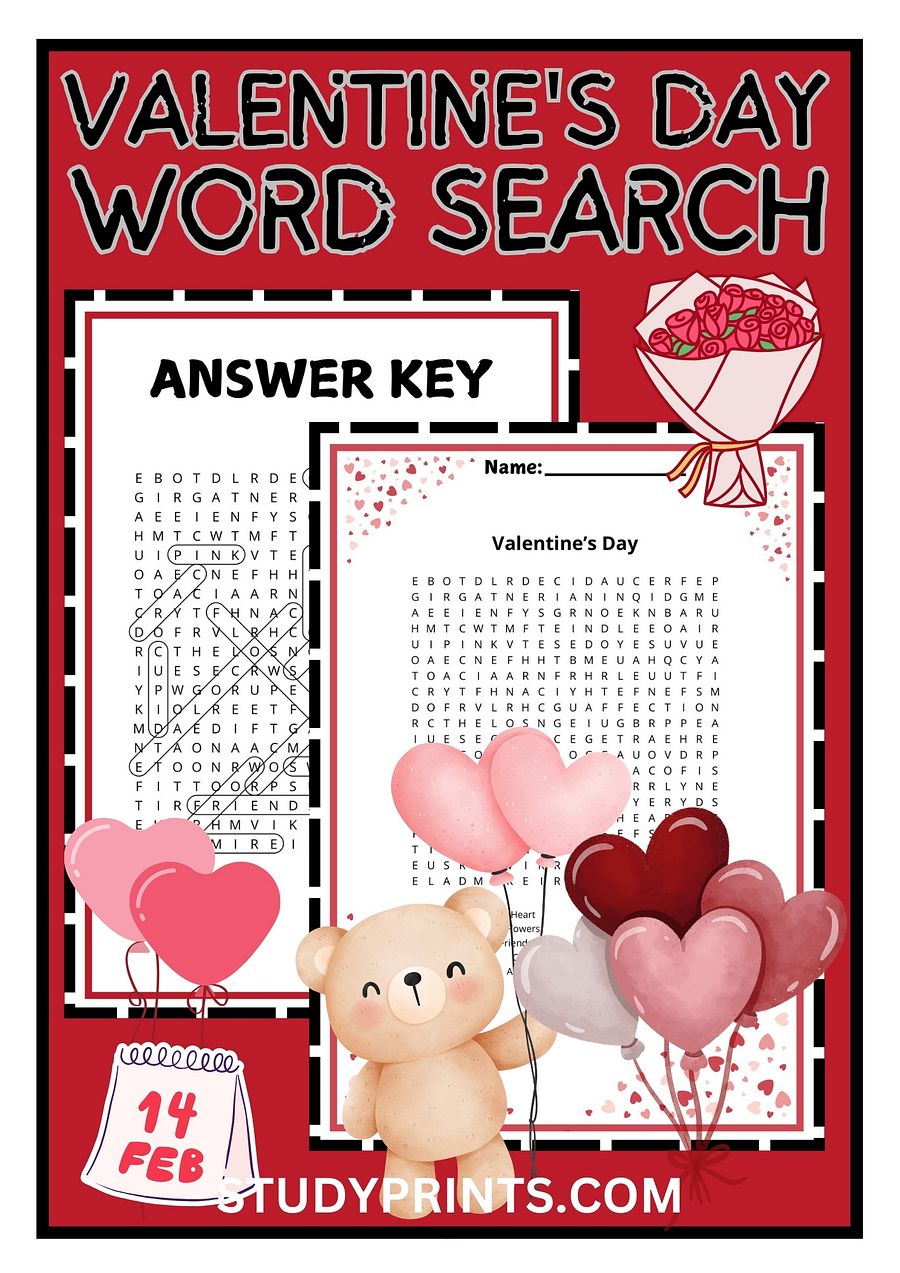 Valentine’s Day Word Search | Fun Holiday Puzzle product image (1)