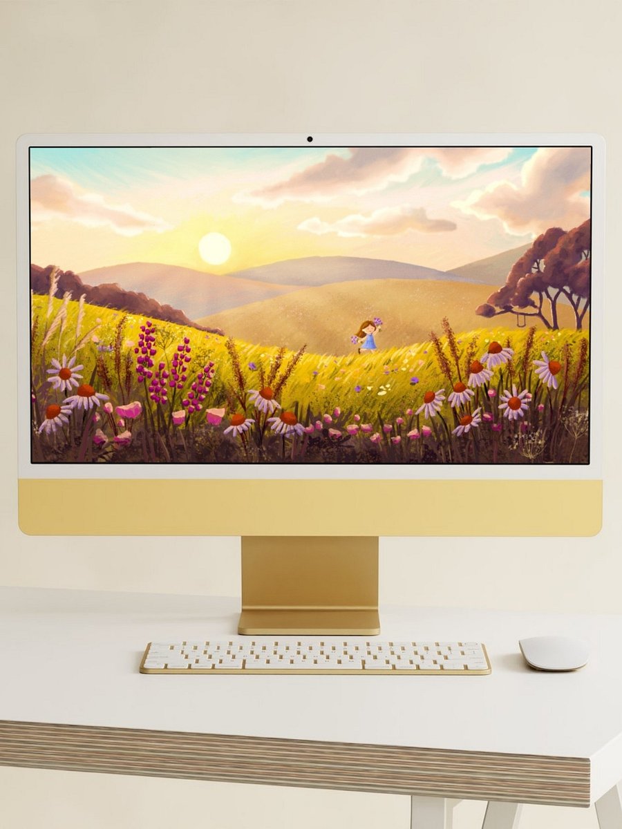 Joyful Meadows at Golden Hour Wallpaper and Animated Screensaver product image (1)