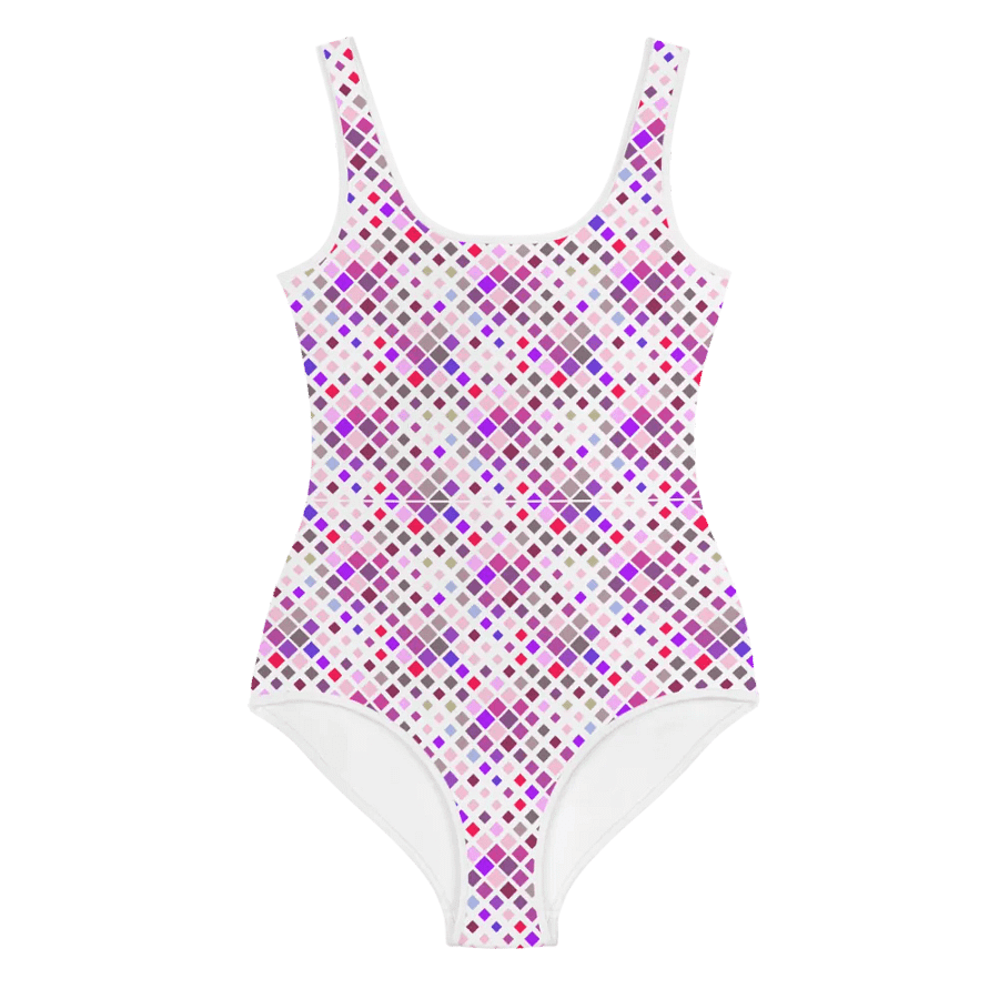 Colorful Square Patterns Youth Swimsuit - Ver 2 product image (1)