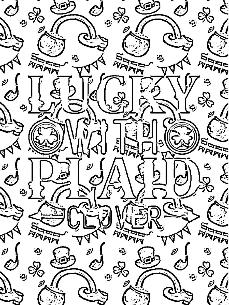 St. Patrick's Day Pattern and Quotes Coloring Book product image (7)