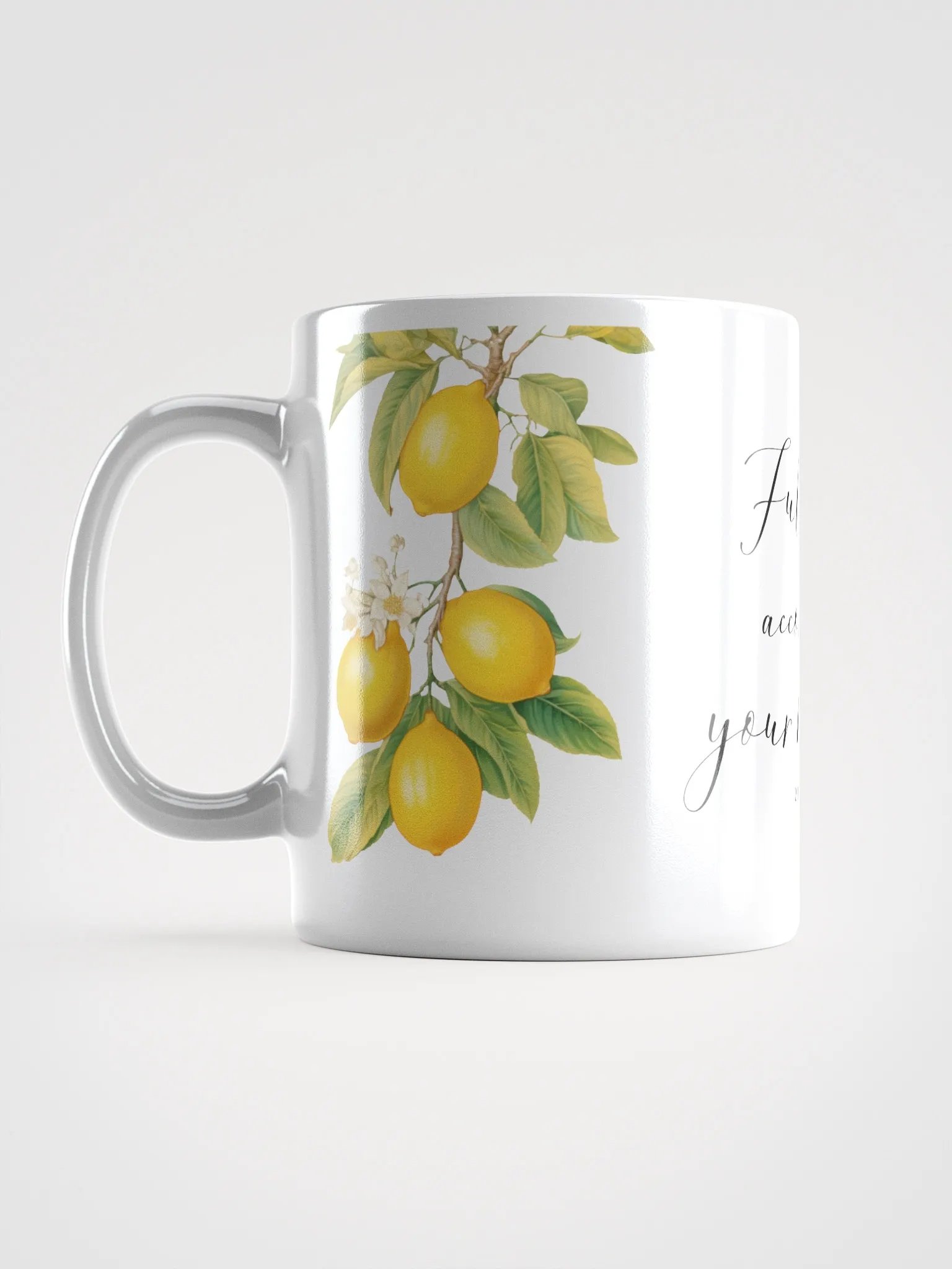 'Fully Accomplish Your Ministry' Lemons White Glossy Mug product image (4)