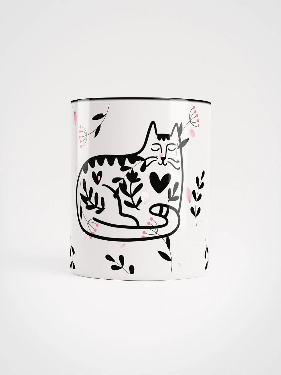 Whimsical Folk Art Cat Love Ceramic Mug|Housewarming Birthday Gifts Cute Mug product image (1)