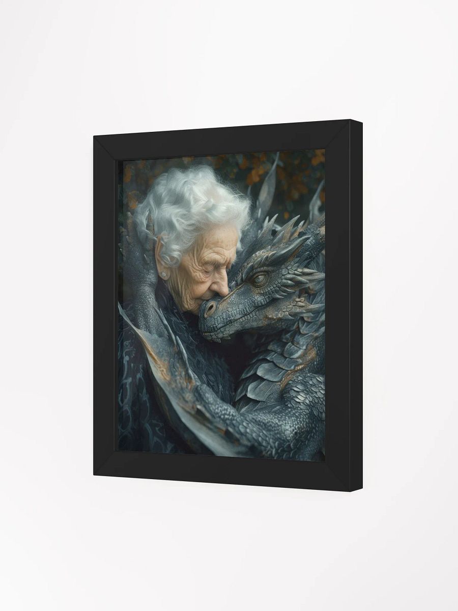 Elder lady with her dragon - Framed High Quality Matte Poster product image (19)