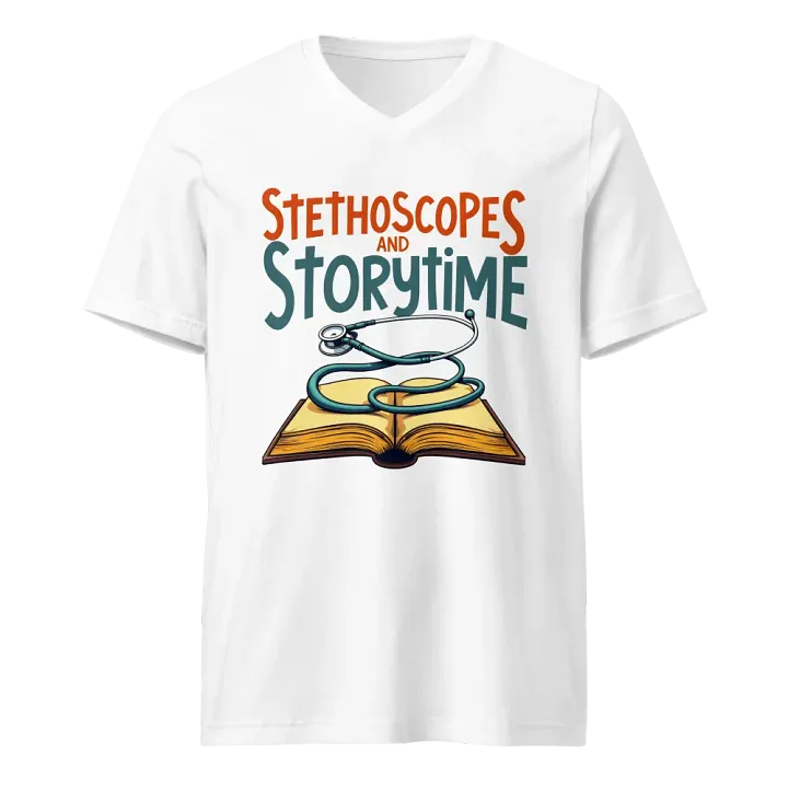 Stethoscopes and Storytime V-Neck Tee product image (1)