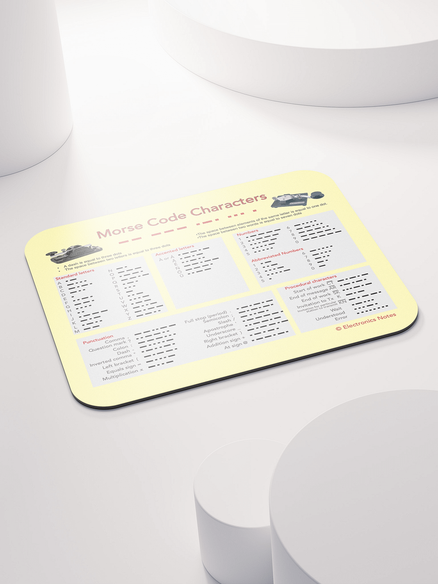 Morse Code Characters Mouse Mat product image (4)