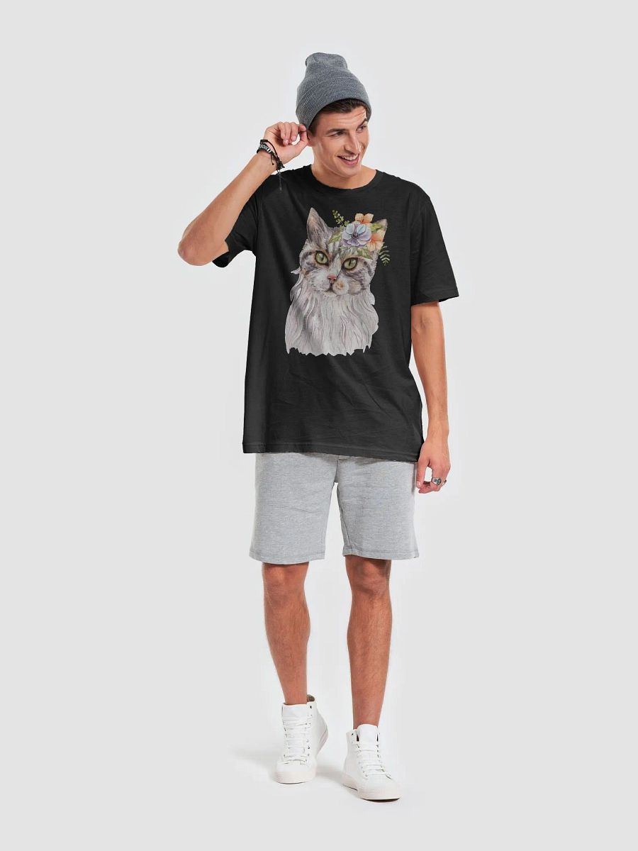 Cat and Flower Watercolor Art T-Shirt product image (33)