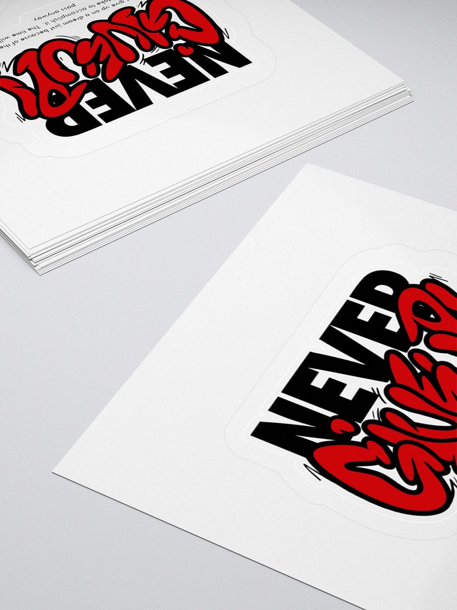 Never Give Up – Red Graffiti Motivational Sticker product image (11)