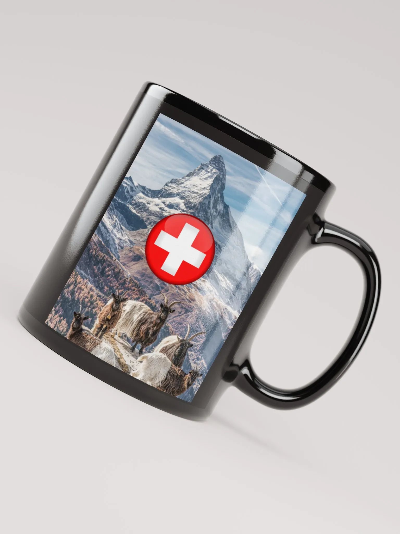 Blackneck goats with a swiss flag product image (4)