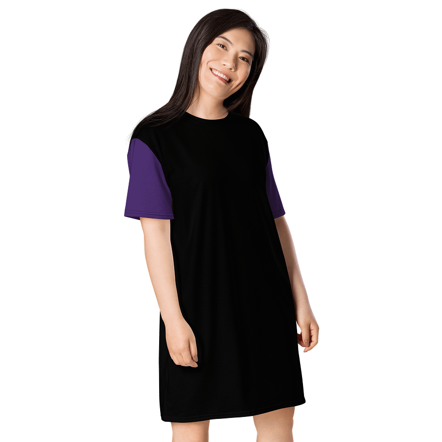 Midnight Veil Designs Gothic Fantasy T-Shirt Dress - Black & Purple Oversized Fit product image (4)