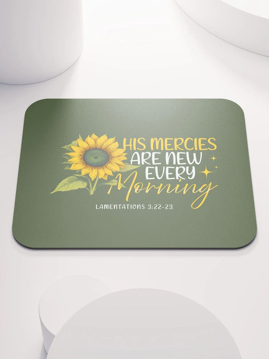 New Mercies Sunflower Mouse Pad - Lamentations 3:22-23 product image (1)