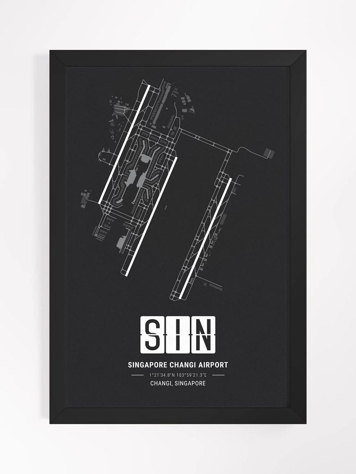 Framed Airport SIN Premium Map On Matt Paper product image (1)
