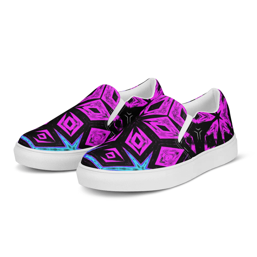Abstract Vibrant Bold Kaleidoscope Pattern Men's Slip-Ons product image (4)