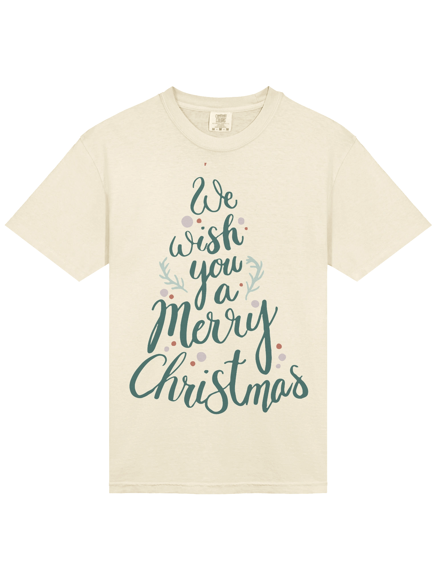We Wish You a Merry Christmas Typographic Tree T-Shirt product image (33)