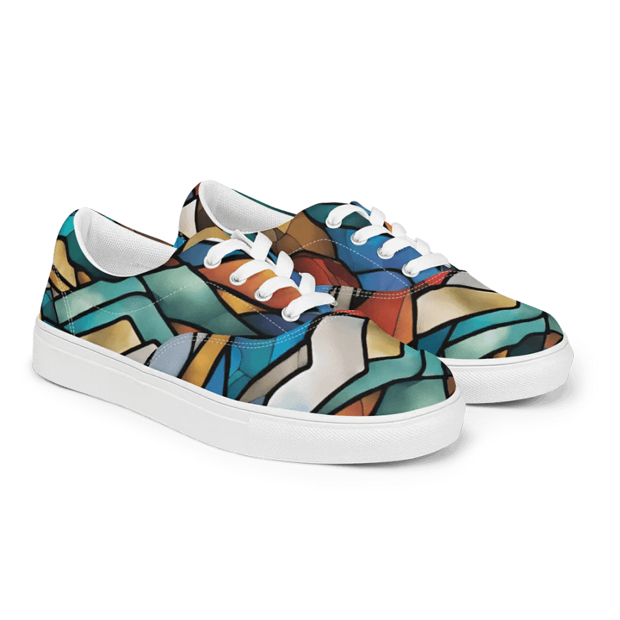 Mountain Majesty Stained Glass Art Mens Laceups product image (10)