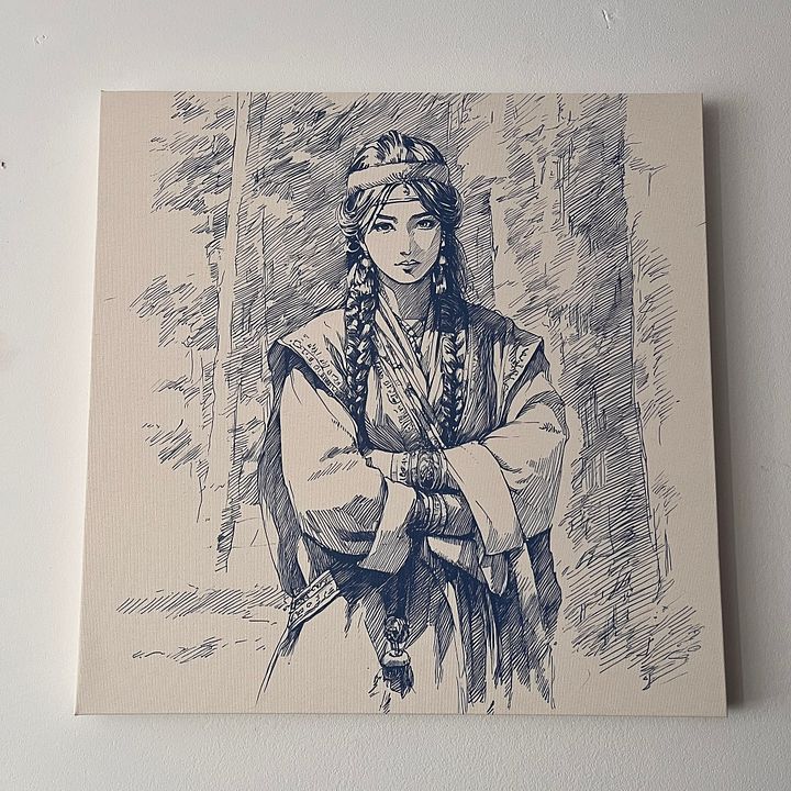 Çiçek Hatun: Ancient Turkic Noble Woman Canvas Print - Khan's Den Collection product image (2)