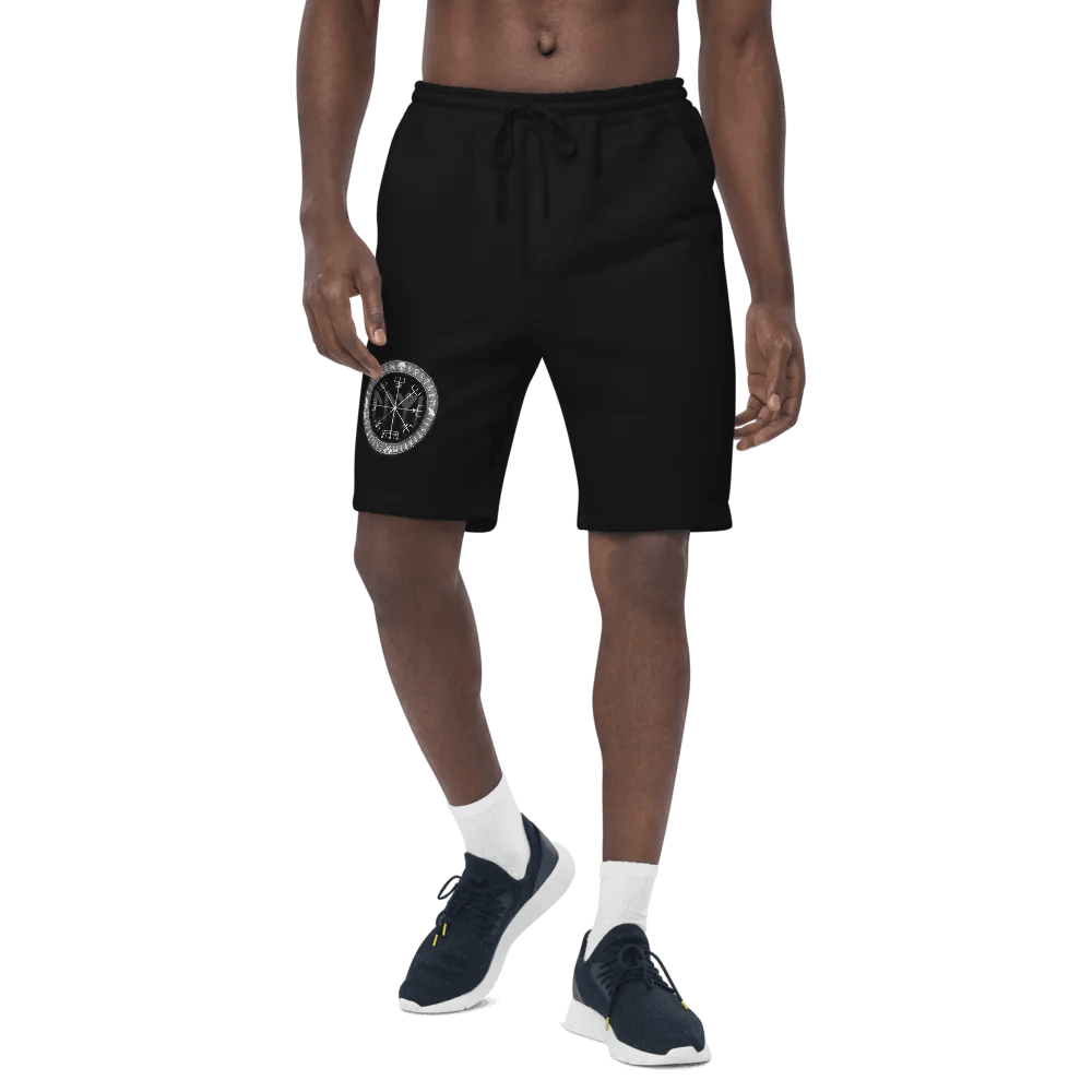 Nordische Runen | Weisser Vegvísir | Fleece Shorts product image (6)