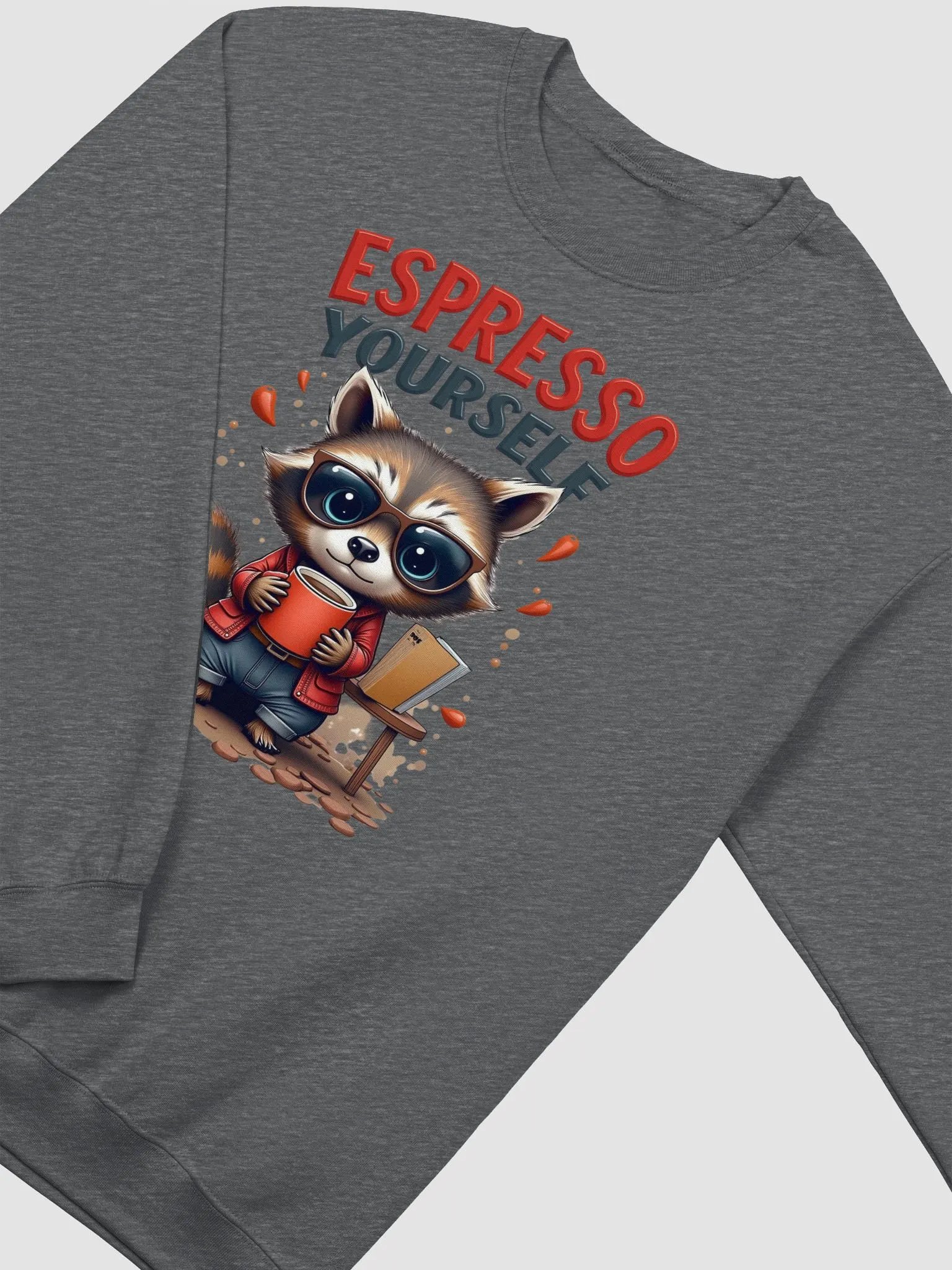 Espresso Yourself Raccoon Crewneck Sweatshirt product image (16)