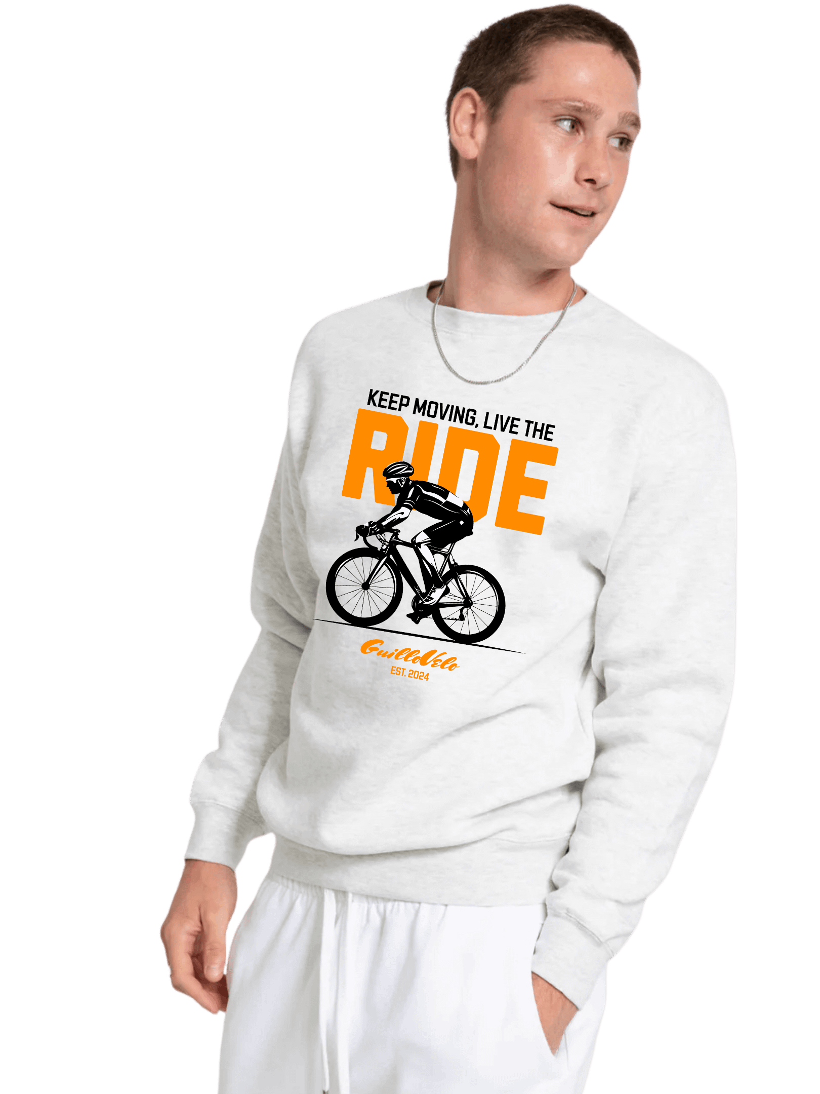 RIDE ORANGE PREMIUM CREWNECK SWEATSHIRT product image (1)