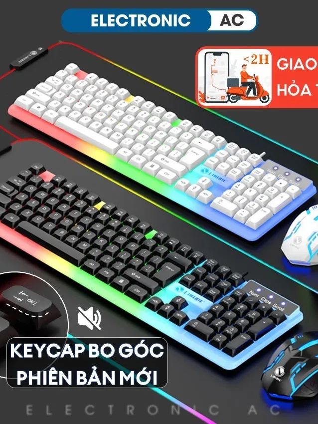 Bàn Phím Giả Cơ Kèm Chuột Máy Tính Có Dây Tích Hợp Đèn Led Bật Tắt | Phiên Bản Keycap Bo Góc Mới product image (3)