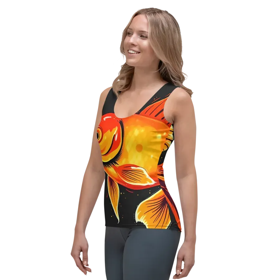 Golden Fish All-Over Print Women's Tank Top product image (3)