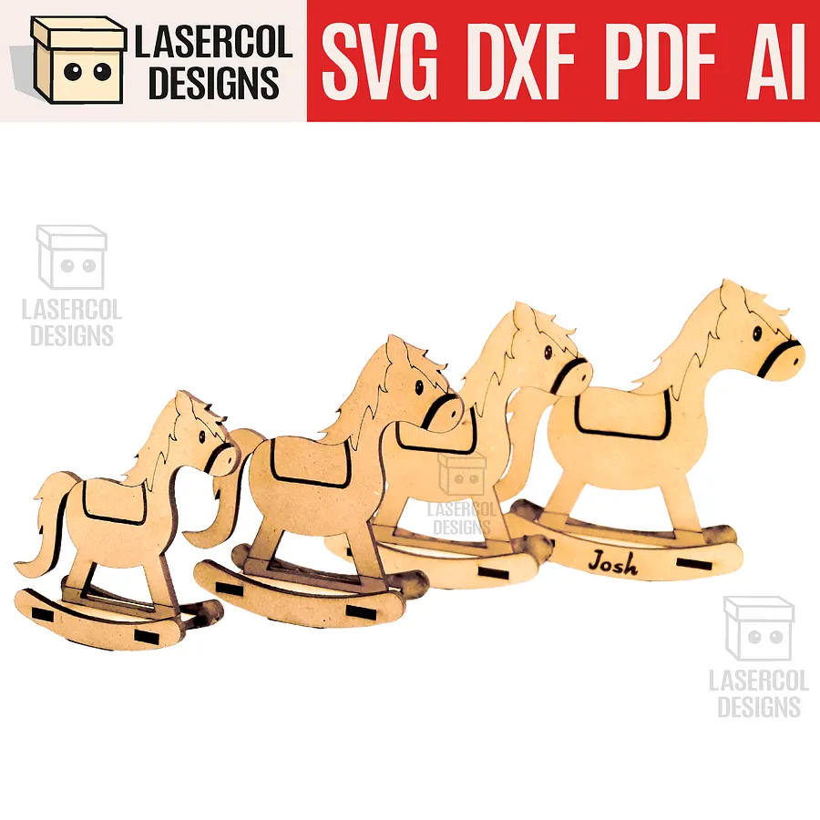 Rocking Horse (4 sizes) - Laser Cut Files product image (1)