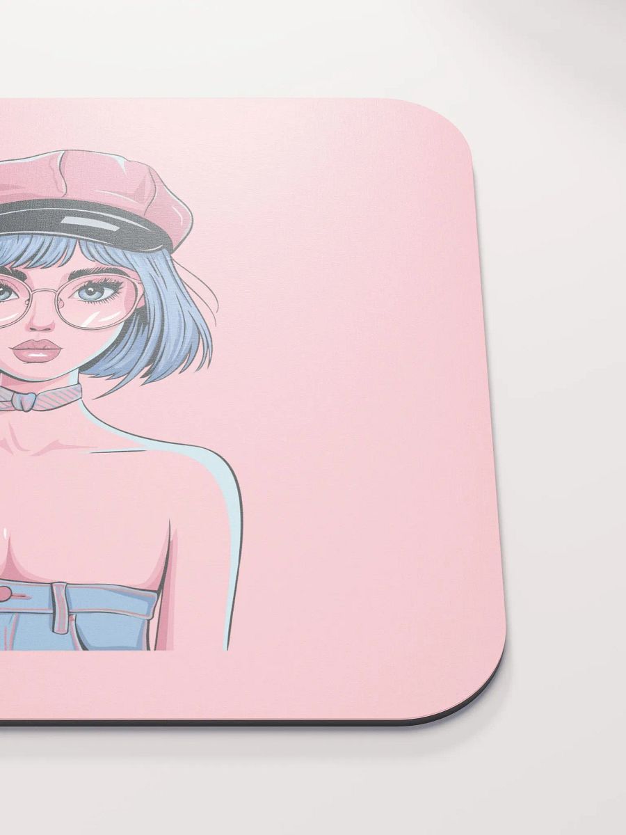 Chic Blue Hair Mouse Pad product image (5)