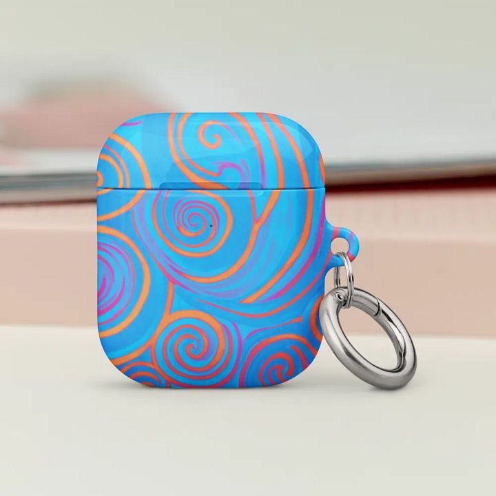 Funky Blue Dreams Liquid Tie-Dye Airpods Case product image (2)